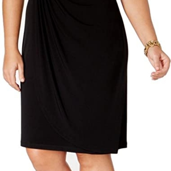 Connected Apparel Plus Size Cap-Sleeve Sequin Lace - Picture 7 of 7